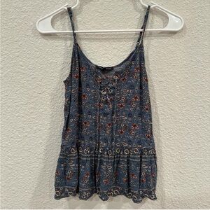American Eagle Outfitters Blue Tie Front Camisole